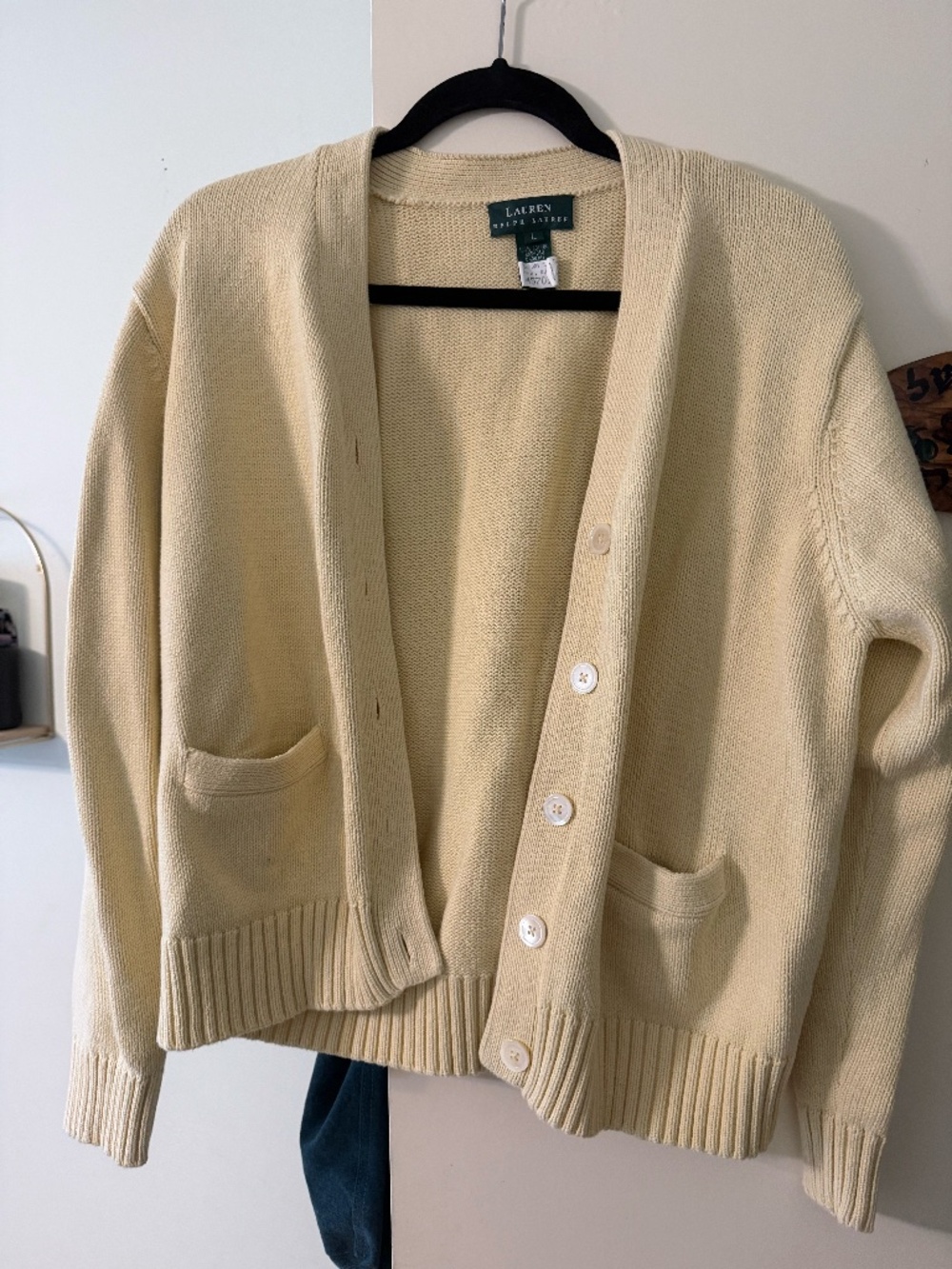 Butter Yellow Ralph Lauren Cardigan